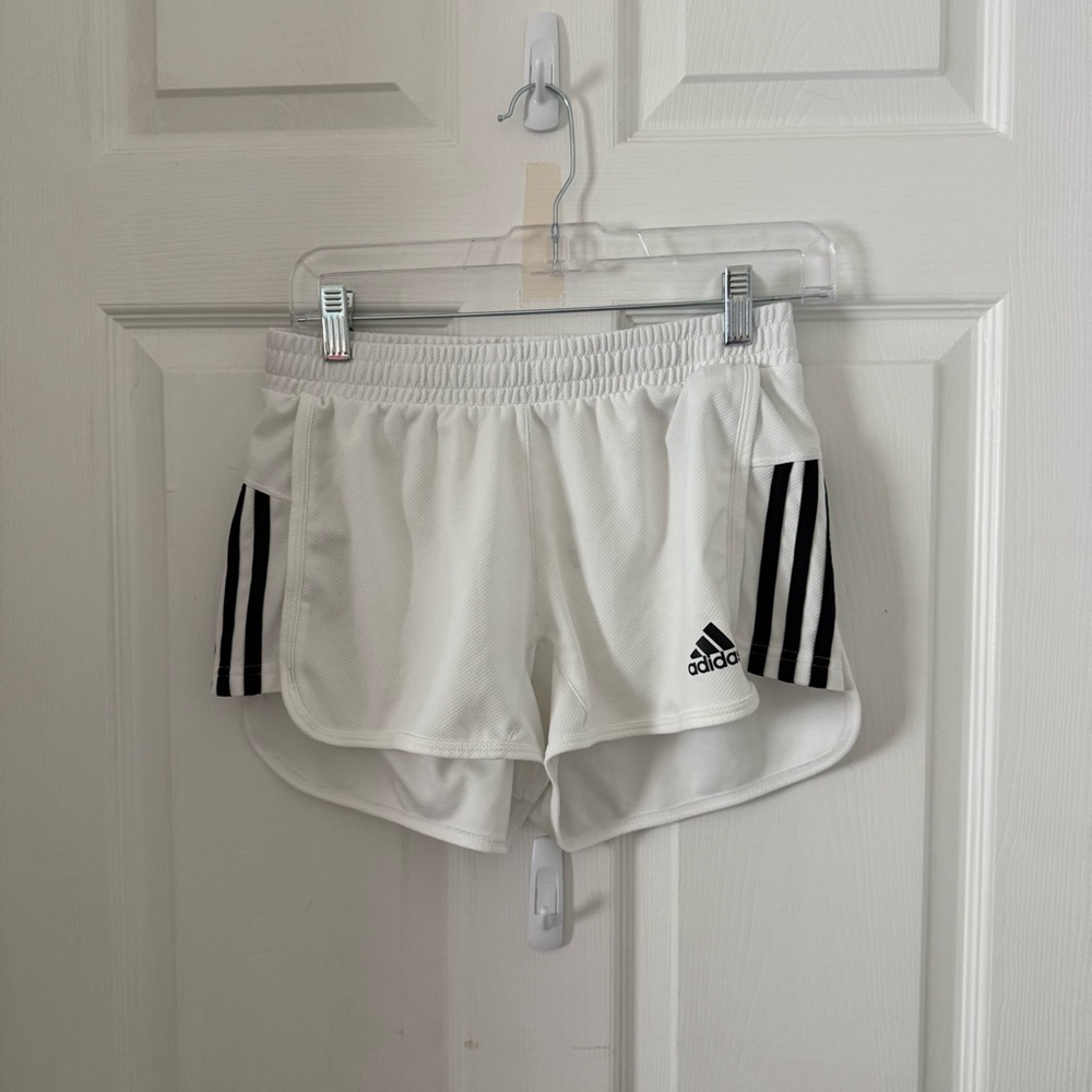 Adidas White and Black Climalite Athletic Shorts